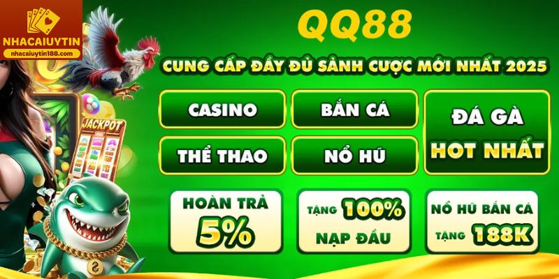 Kho trò chơi cá cược tại QQ88 với nhiều thể loại từ thể thao đến casino
